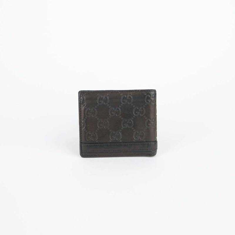 GUCCI 深棕色 Sima 皮革雙折皮夾-1
