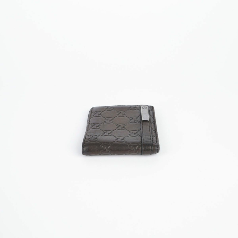 GUCCI 深棕色 Sima 皮革雙折皮夾-3