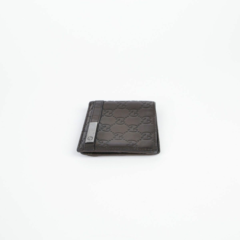 GUCCI 深棕色 Sima 皮革雙折皮夾-5