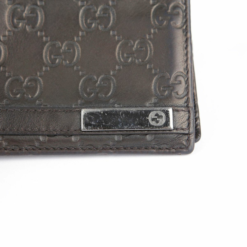 GUCCI 深棕色 Sima 皮革雙折皮夾-9
