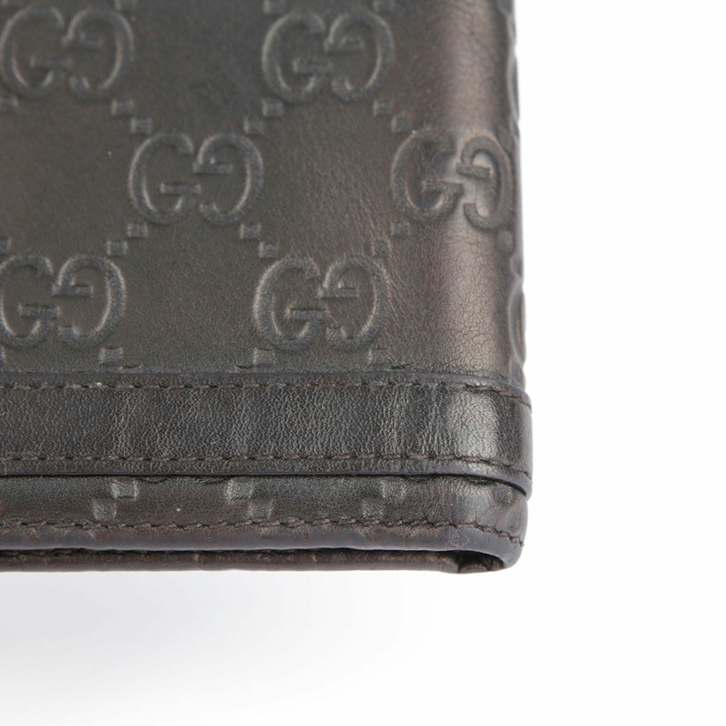 GUCCI 深棕色 Sima 皮革雙折皮夾-12