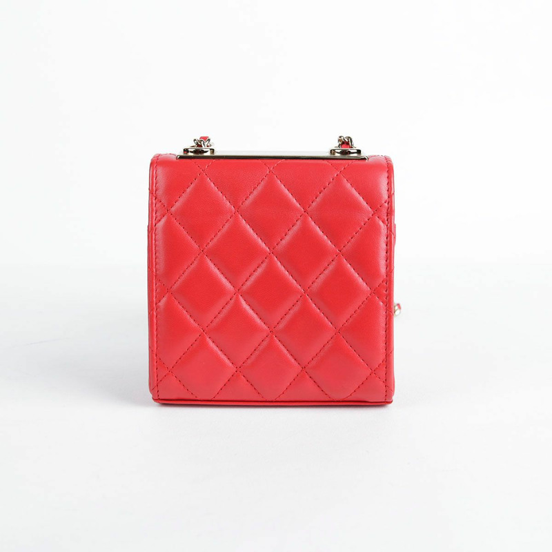 【包稅】CHANEL 迷你紅色羊皮時尚CC單肩斜背包-5