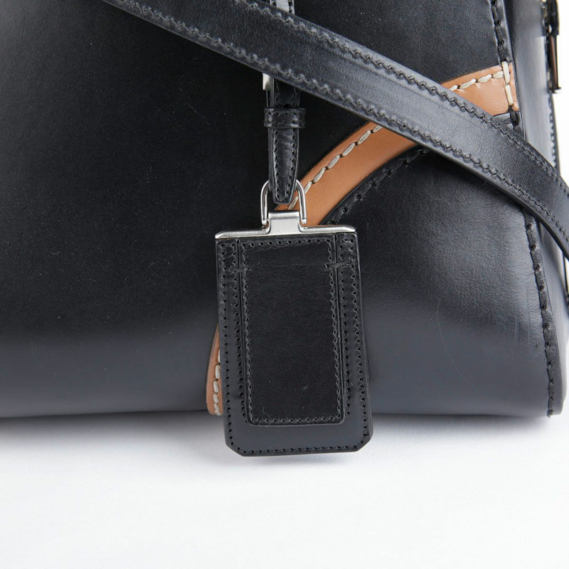 PRADA 黑棕色雙色 Vitello 手提包和單肩包-1