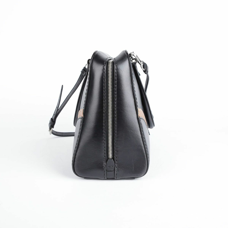 PRADA 黑棕色雙色 Vitello 手提包和單肩包-9