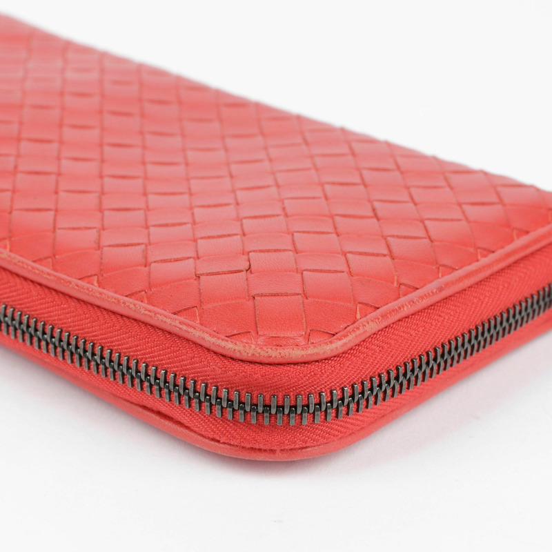 BOTTEGA VENETA 紅色 Intrecciato 長版錢包-7