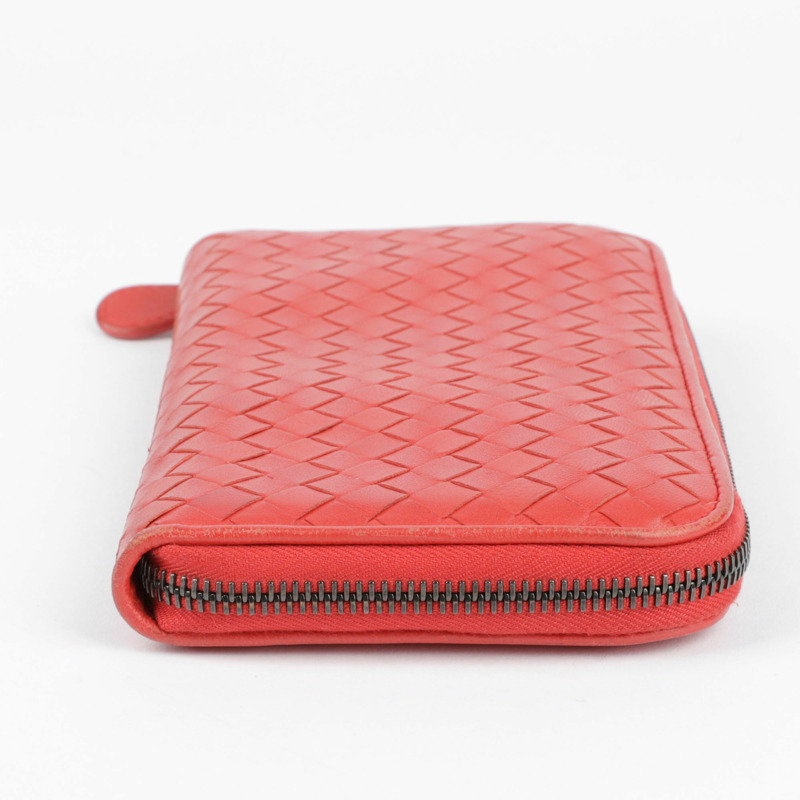 BOTTEGA VENETA 紅色 Intrecciato 長版錢包-12