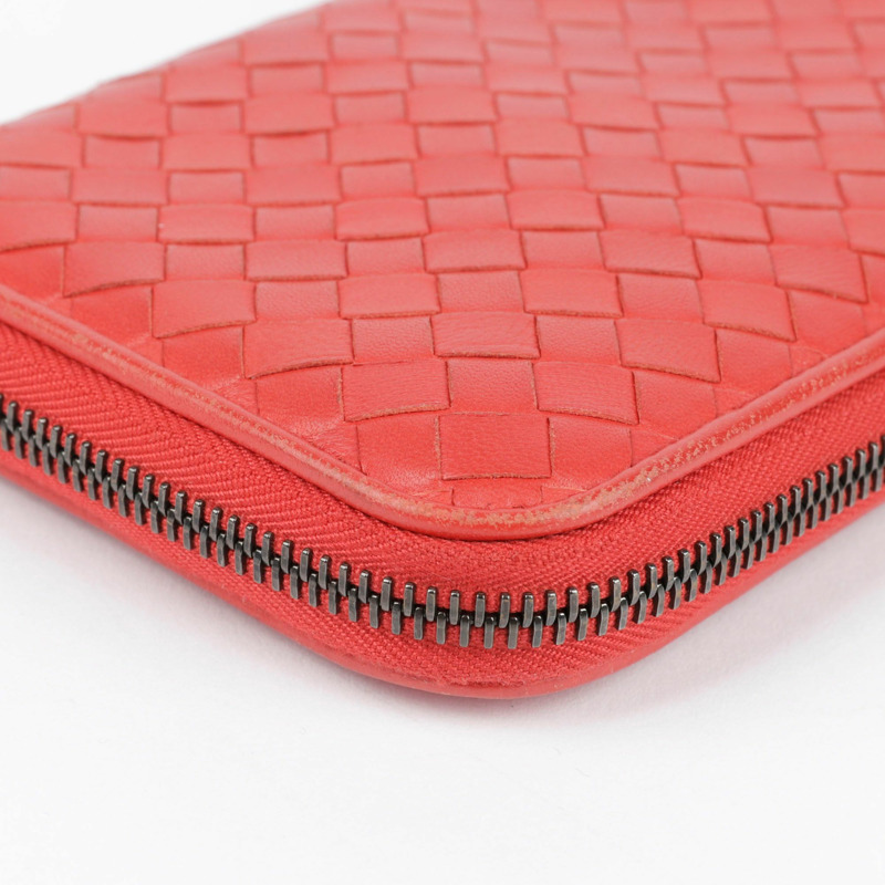 BOTTEGA VENETA 紅色 Intrecciato 長版錢包-13