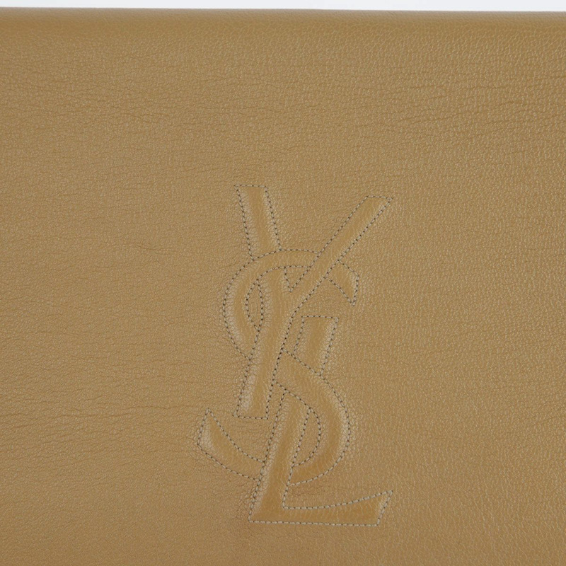 SAINT LAURENT 米色皮革 Beldjur 翻蓋手包-12
