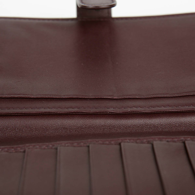 BOTTEGA VENETA 勃根地紅皮革 Intrecciato 歐陸式皮夾-17