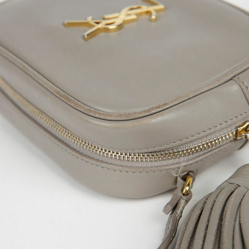 SAINT LAURENT 灰色皮革 Monogram Blogger 肩背包和斜背包-5