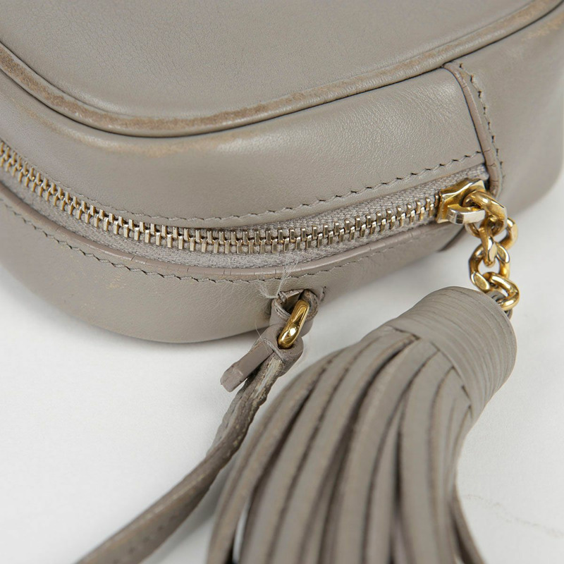 SAINT LAURENT 灰色皮革 Monogram Blogger 肩背包和斜背包-6