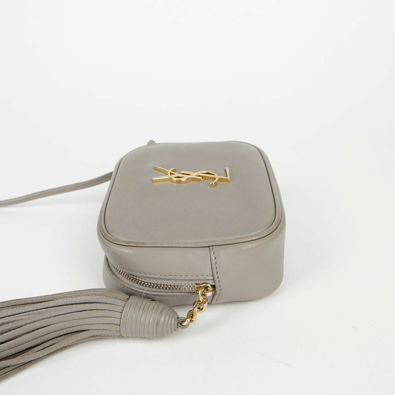 SAINT LAURENT 灰色皮革 Monogram Blogger 肩背包和斜背包-7