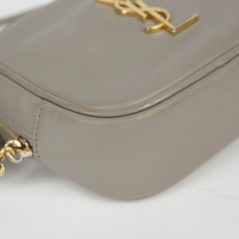 SAINT LAURENT 灰色皮革 Monogram Blogger 肩背包和斜背包-8