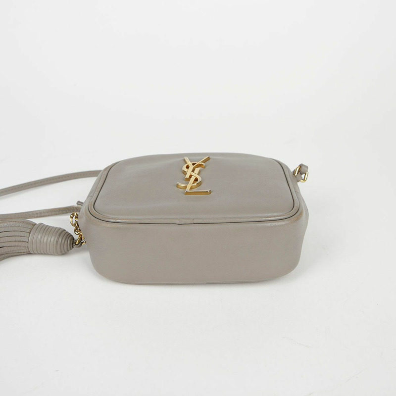 SAINT LAURENT 灰色皮革 Monogram Blogger 肩背包和斜背包-9