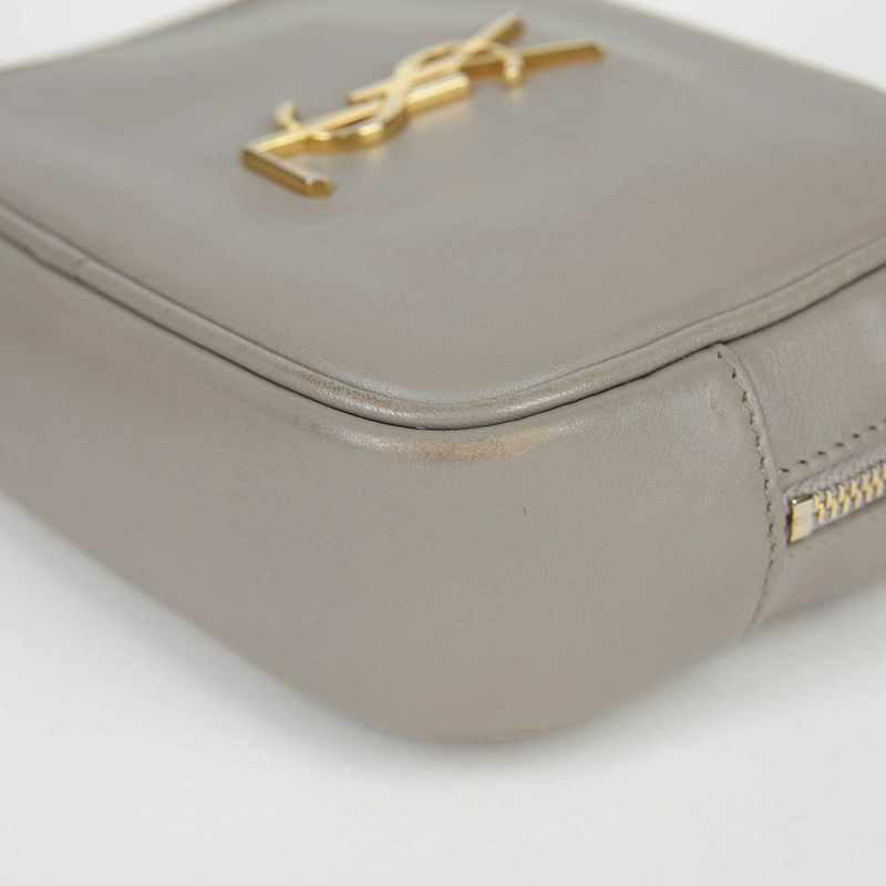 SAINT LAURENT 灰色皮革 Monogram Blogger 肩背包和斜背包-10