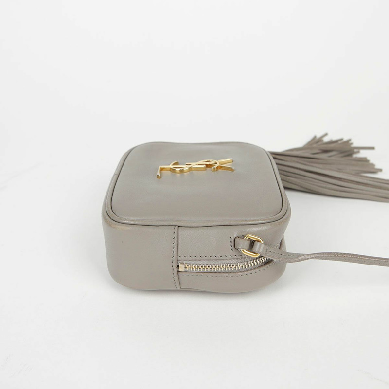 SAINT LAURENT 灰色皮革 Monogram Blogger 肩背包和斜背包-11