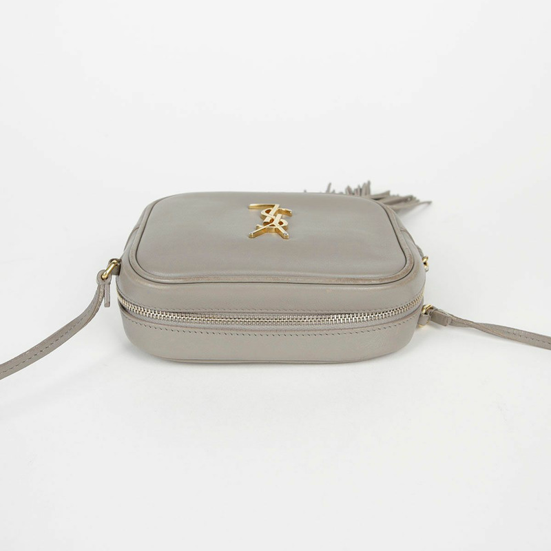 SAINT LAURENT 灰色皮革 Monogram Blogger 肩背包和斜背包-14