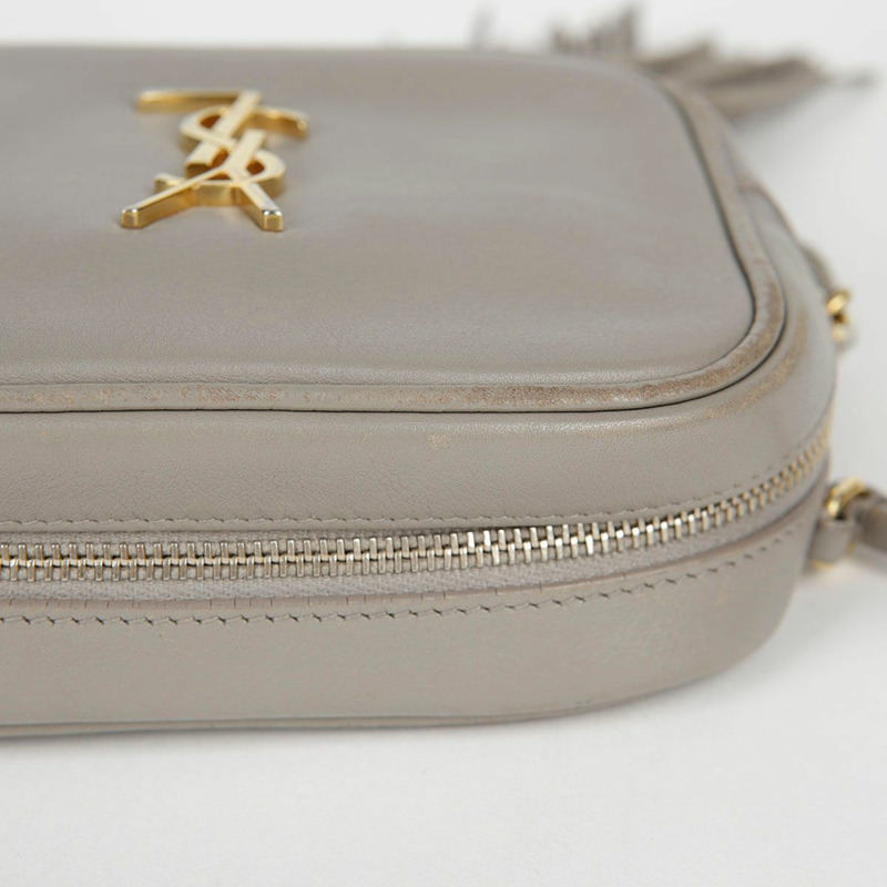SAINT LAURENT 灰色皮革 Monogram Blogger 肩背包和斜背包-15