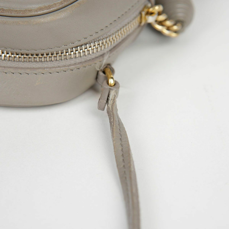 SAINT LAURENT 灰色皮革 Monogram Blogger 肩背包和斜背包-16