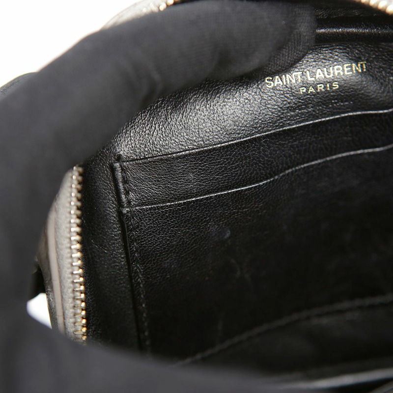 SAINT LAURENT 灰色皮革 Monogram Blogger 肩背包和斜背包-19