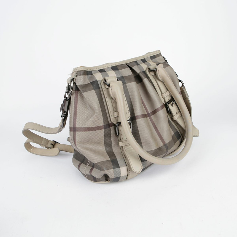 BURBERRY 米色 PVC Smoke Check Northfield 手提包-2