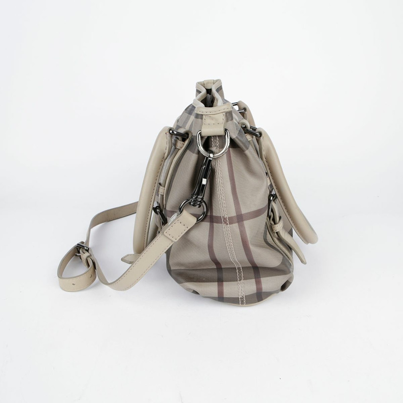 BURBERRY 米色 PVC Smoke Check Northfield 手提包-3
