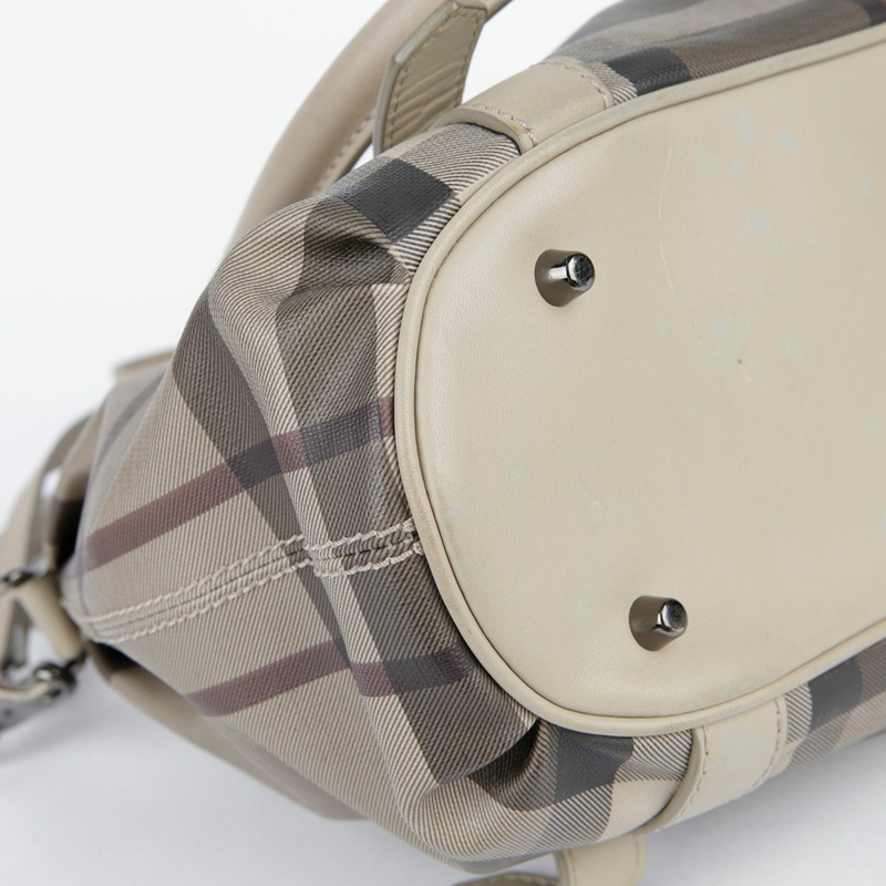 BURBERRY 米色 PVC Smoke Check Northfield 手提包-7