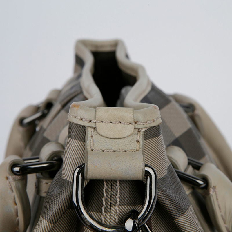 BURBERRY 米色 PVC Smoke Check Northfield 手提包-15