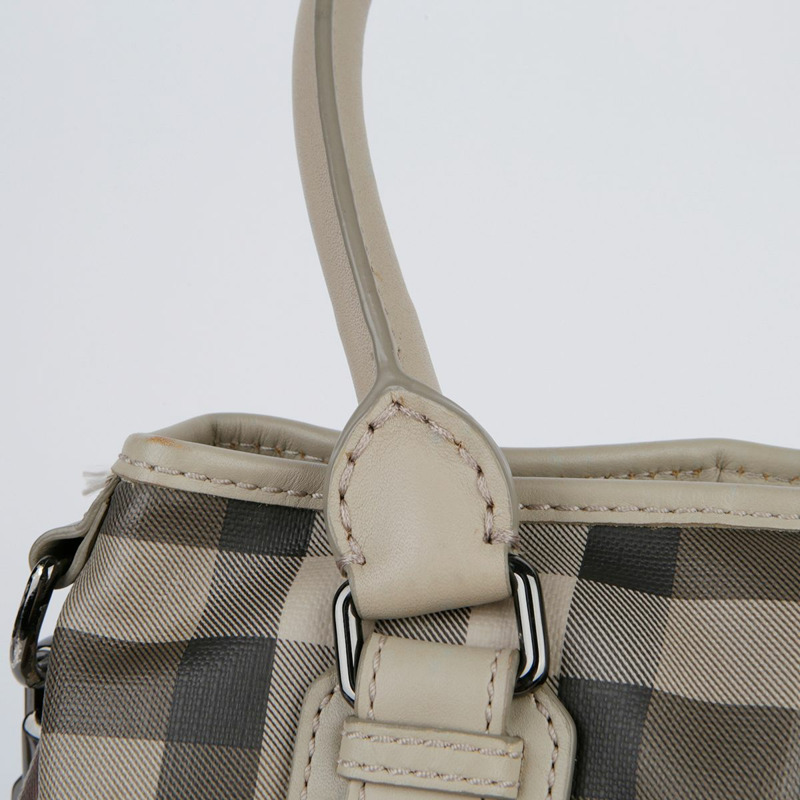 BURBERRY 米色 PVC Smoke Check Northfield 手提包-18