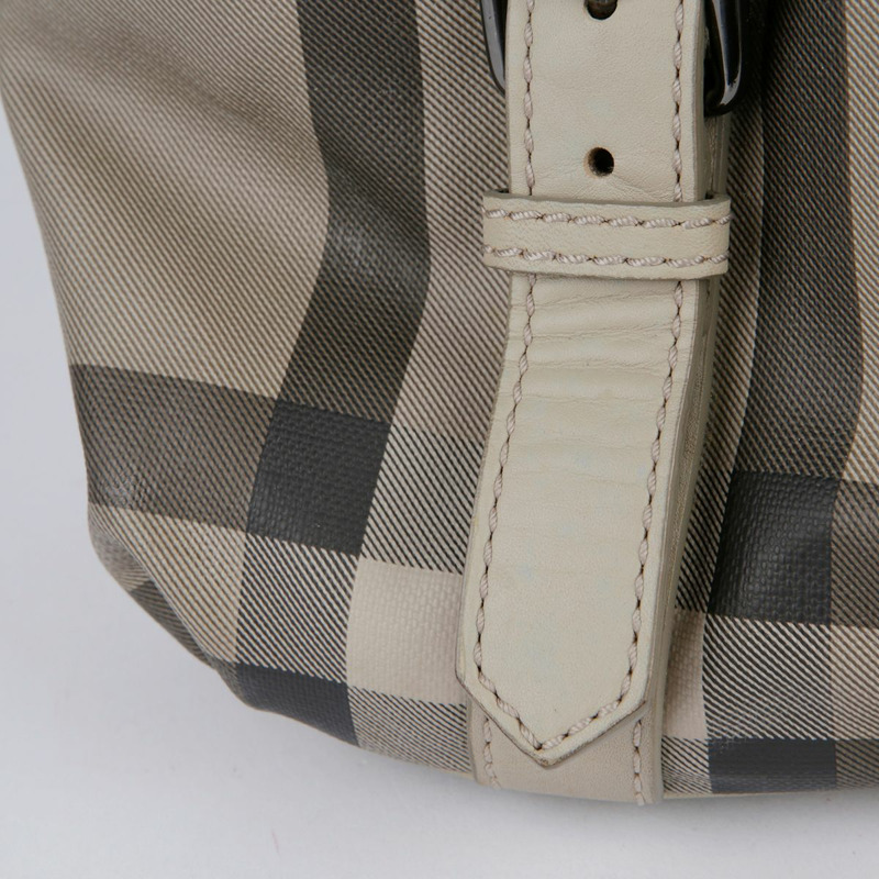 BURBERRY 米色 PVC Smoke Check Northfield 手提包-21