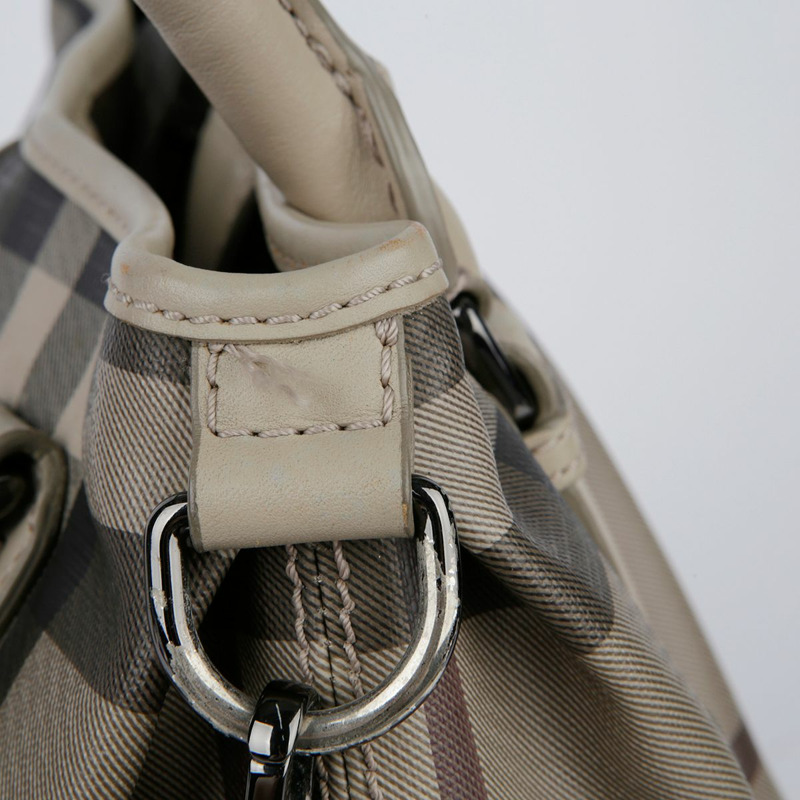 BURBERRY 米色 PVC Smoke Check Northfield 手提包-22