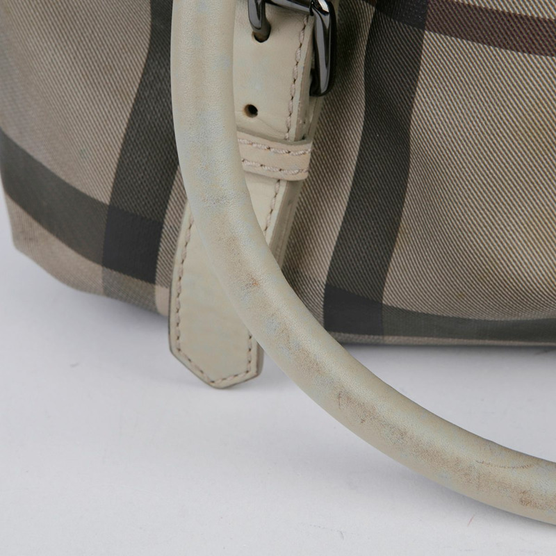 BURBERRY 米色 PVC Smoke Check Northfield 手提包-28