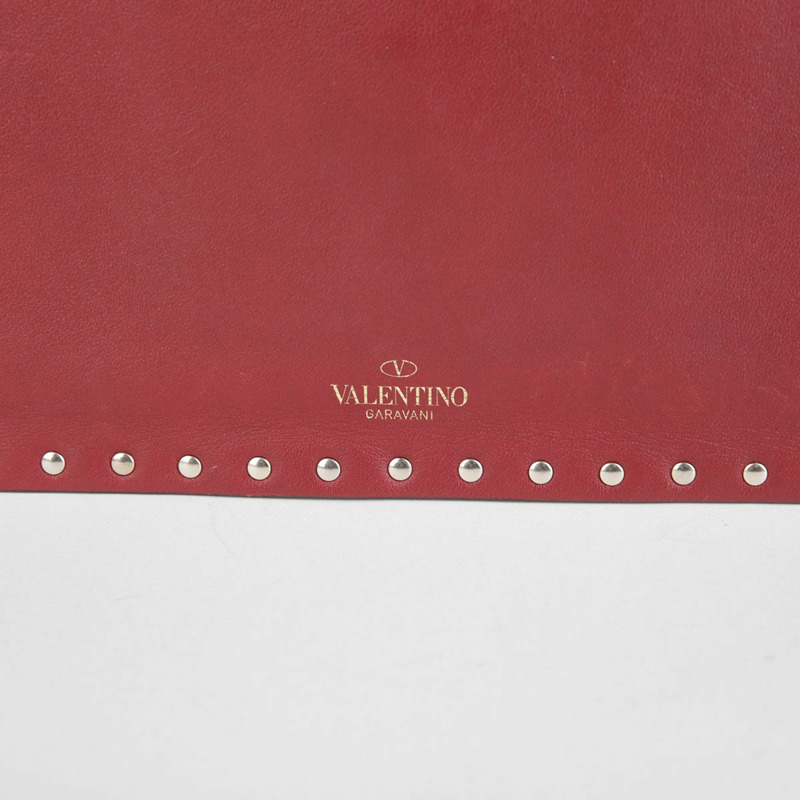 VALENTINO 紅色皮革 Rockstud 手拿包 56-6