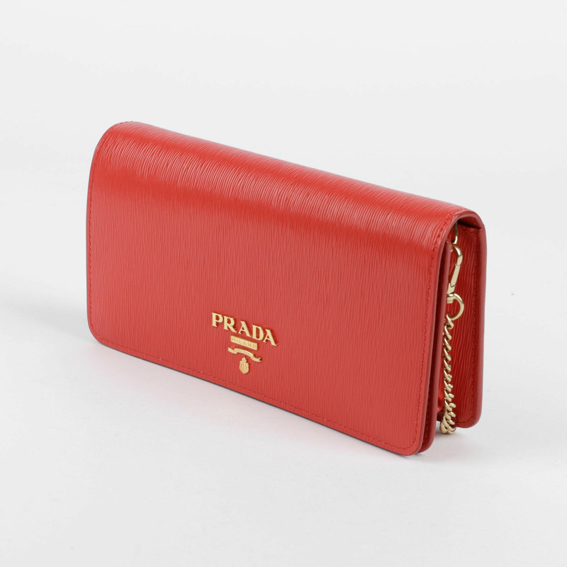 PRADA 紅色 Vitello Move WOC 斜背包-3