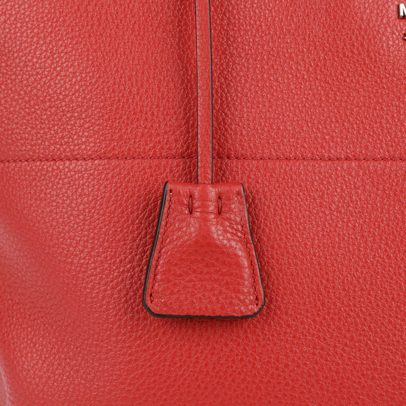 PRADA 紅色 Vitello Phoenix 皮革托特單肩包-3