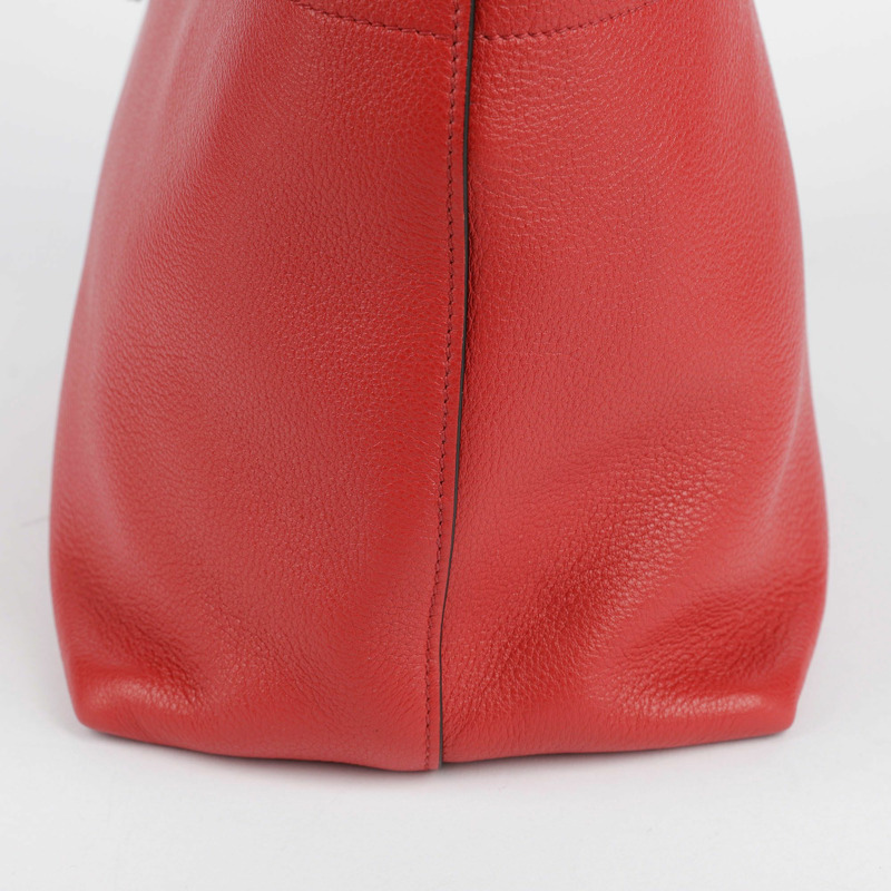 PRADA 紅色 Vitello Phoenix 皮革托特單肩包-7