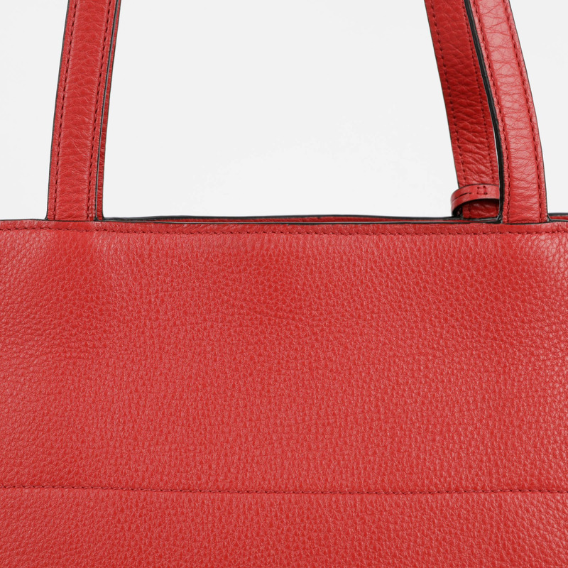 PRADA 紅色 Vitello Phoenix 皮革托特單肩包-9