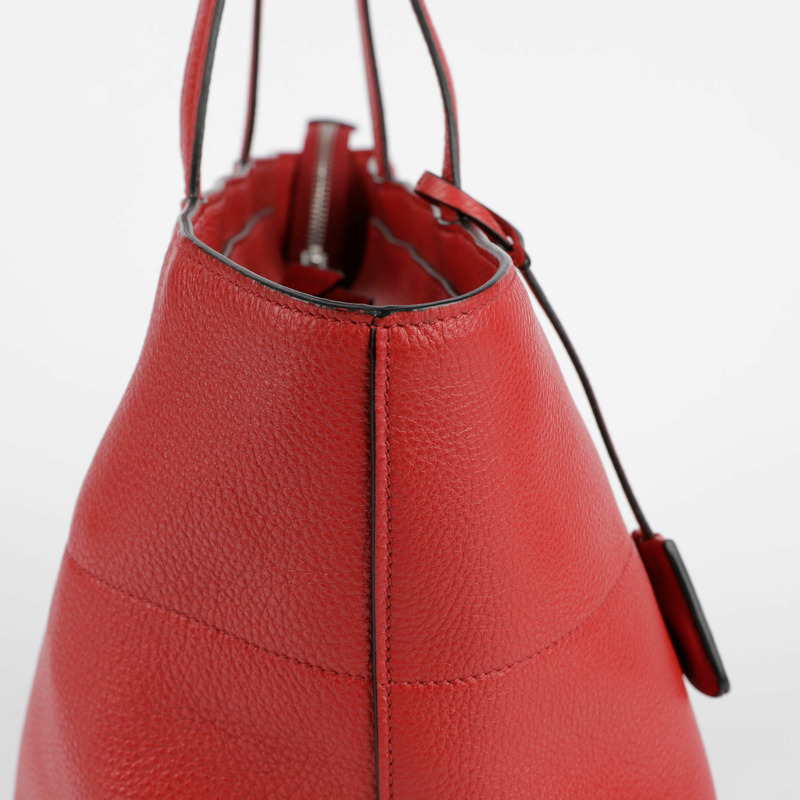 PRADA 紅色 Vitello Phoenix 皮革托特單肩包-11