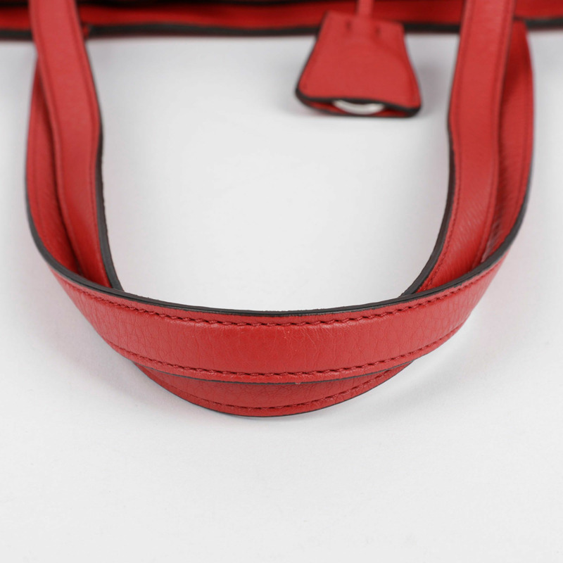 PRADA 紅色 Vitello Phoenix 皮革托特單肩包-14
