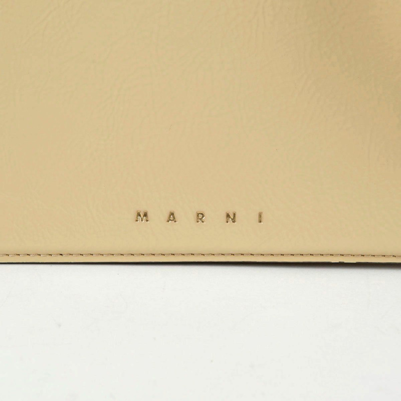 MARNI 米色皮革螺旋彈簧肩斜背包-3