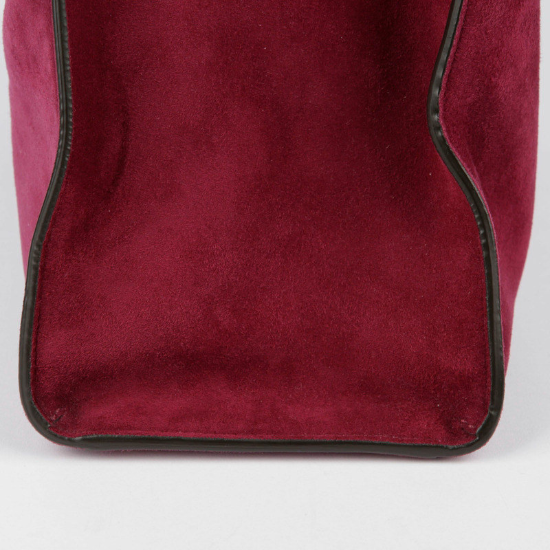 【包稅】FENDI 酒紅色絨面革 Peekaboo Exlight Peekaboo 單肩包-8