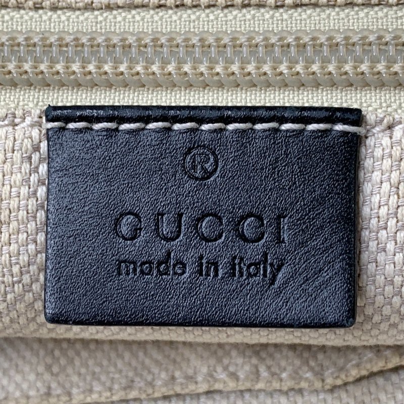GUCCI 黑緹花帆布側背包-8