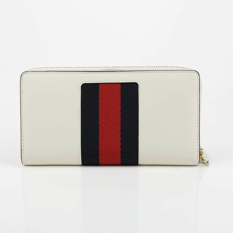 GUCCI 象牙皮革 Sylvie 拉鍊長皮夾-2