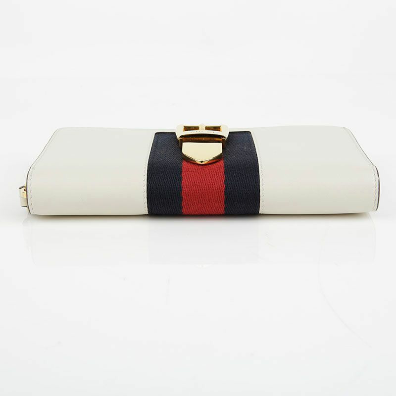 GUCCI 象牙皮革 Sylvie 拉鍊長皮夾-8