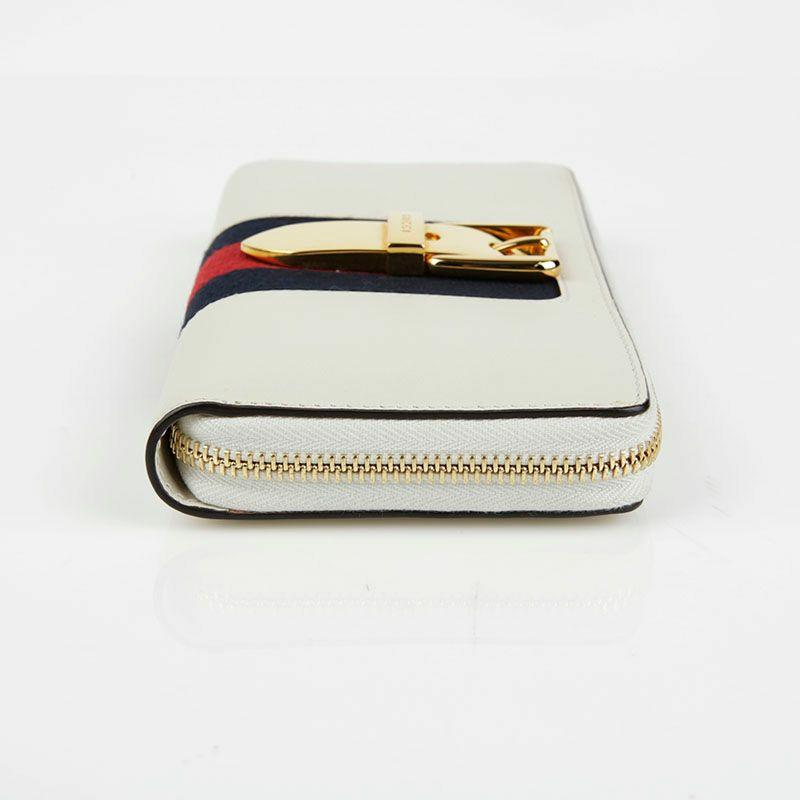 GUCCI 象牙皮革 Sylvie 拉鍊長皮夾-9