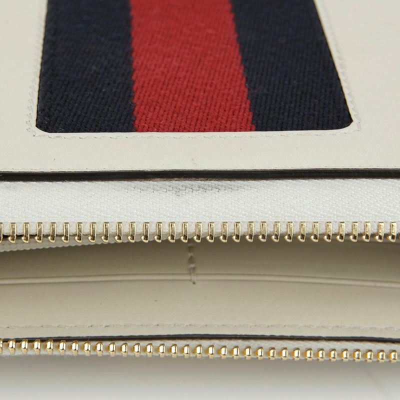 GUCCI 象牙皮革 Sylvie 拉鍊長皮夾-11
