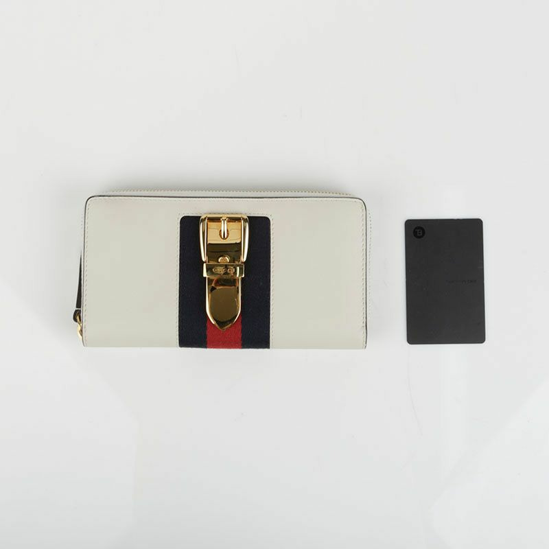 GUCCI 象牙皮革 Sylvie 拉鍊長皮夾-13