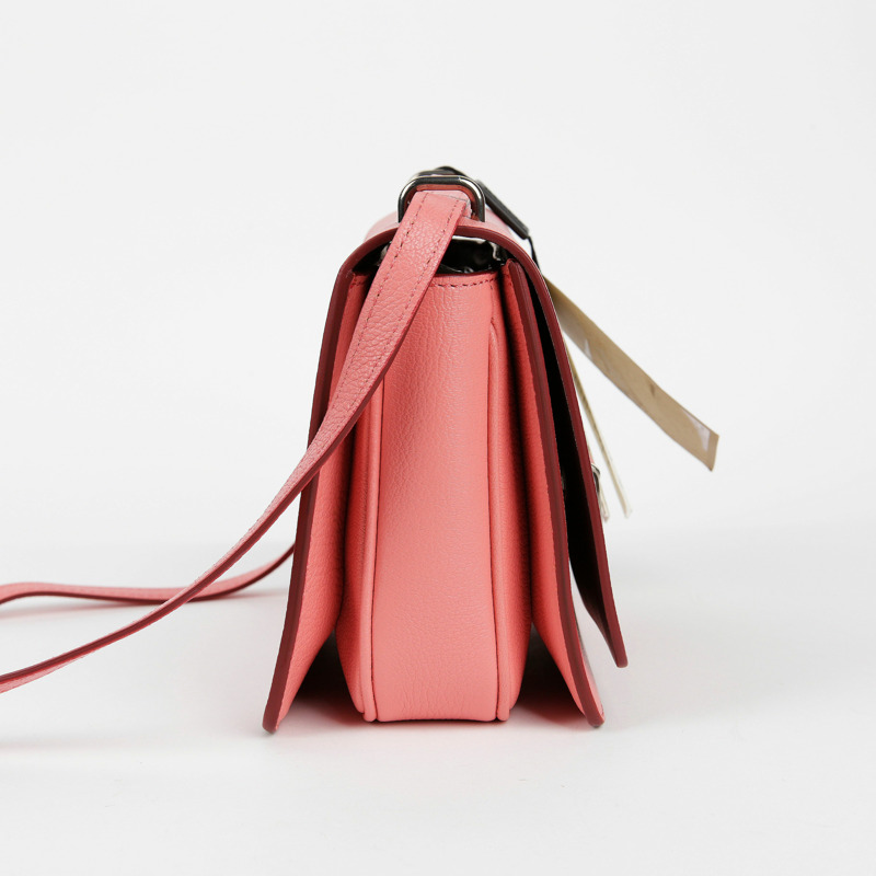 【包稅】BURBERRY 粉紅色皮革斜背包-7