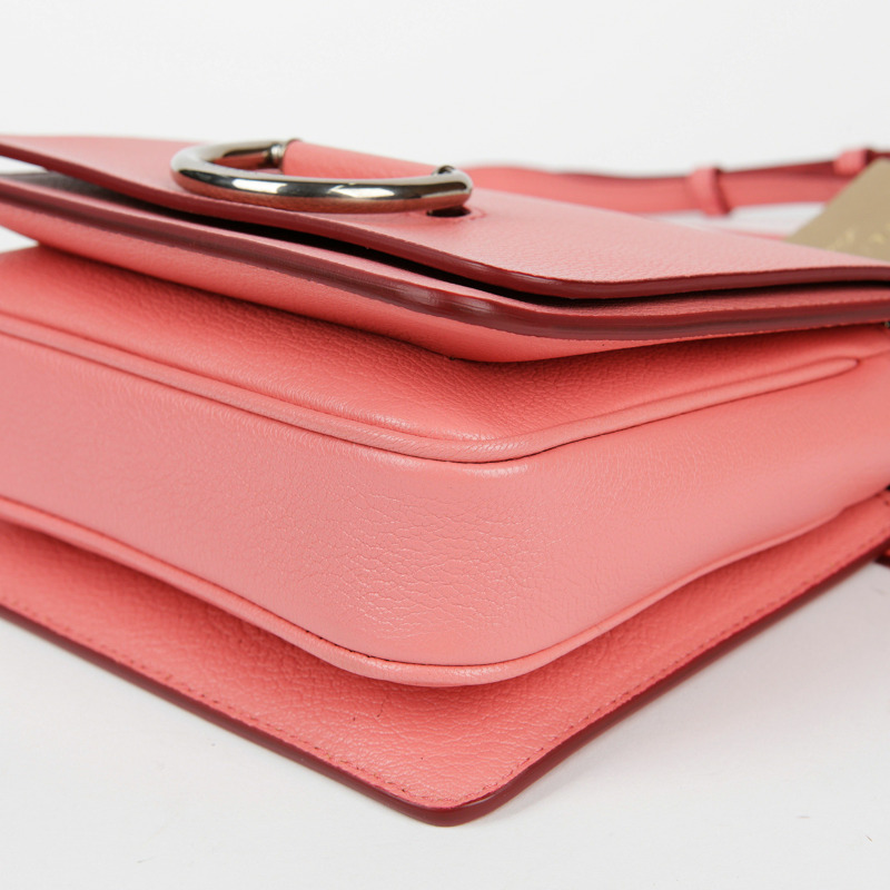 【包稅】BURBERRY 粉紅色皮革斜背包-10