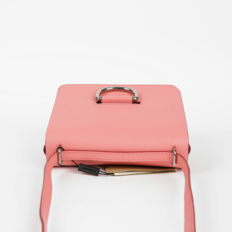 【包稅】BURBERRY 粉紅色皮革斜背包-12